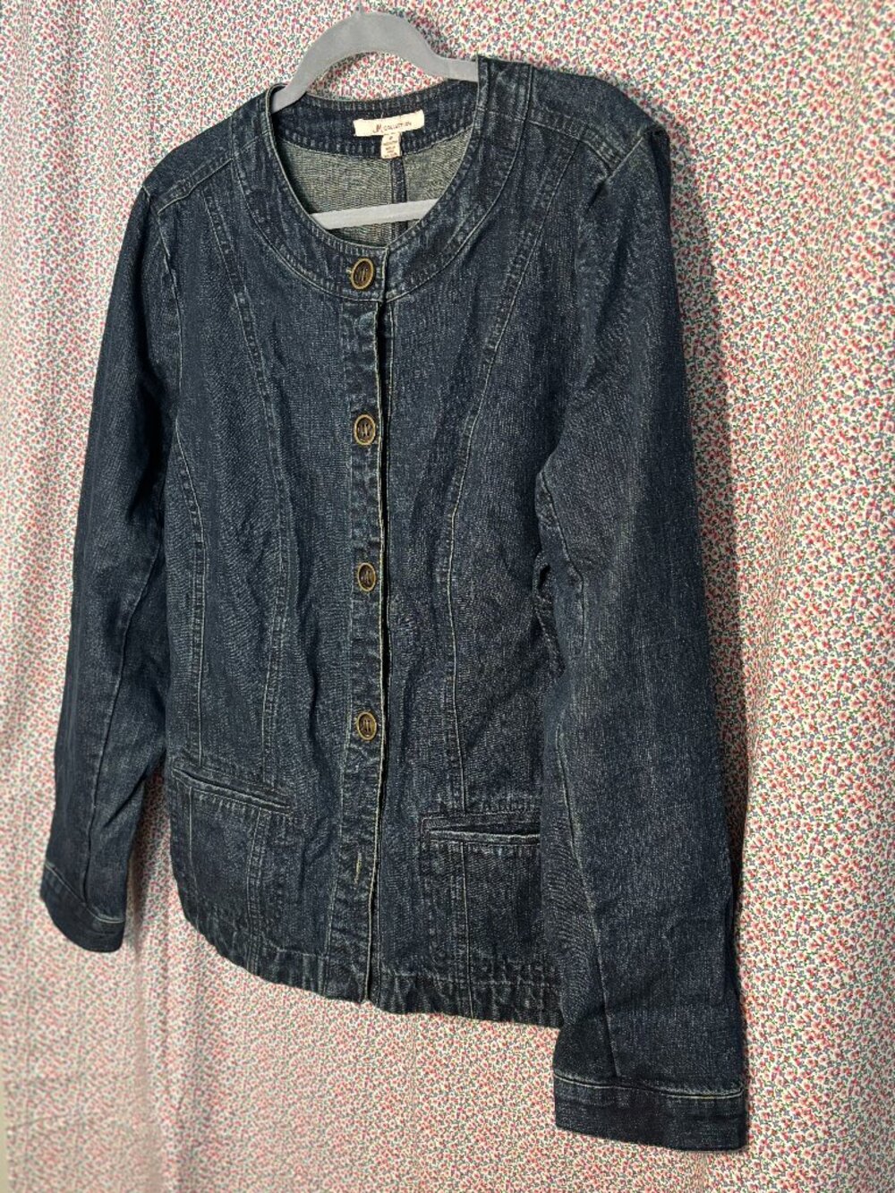 JM Collection Collarless Denim Jacket S16